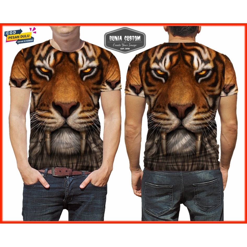 kaos harimau || Baju pria TIGER || kaos murah pria MOTIF HARIMAU/MACAN