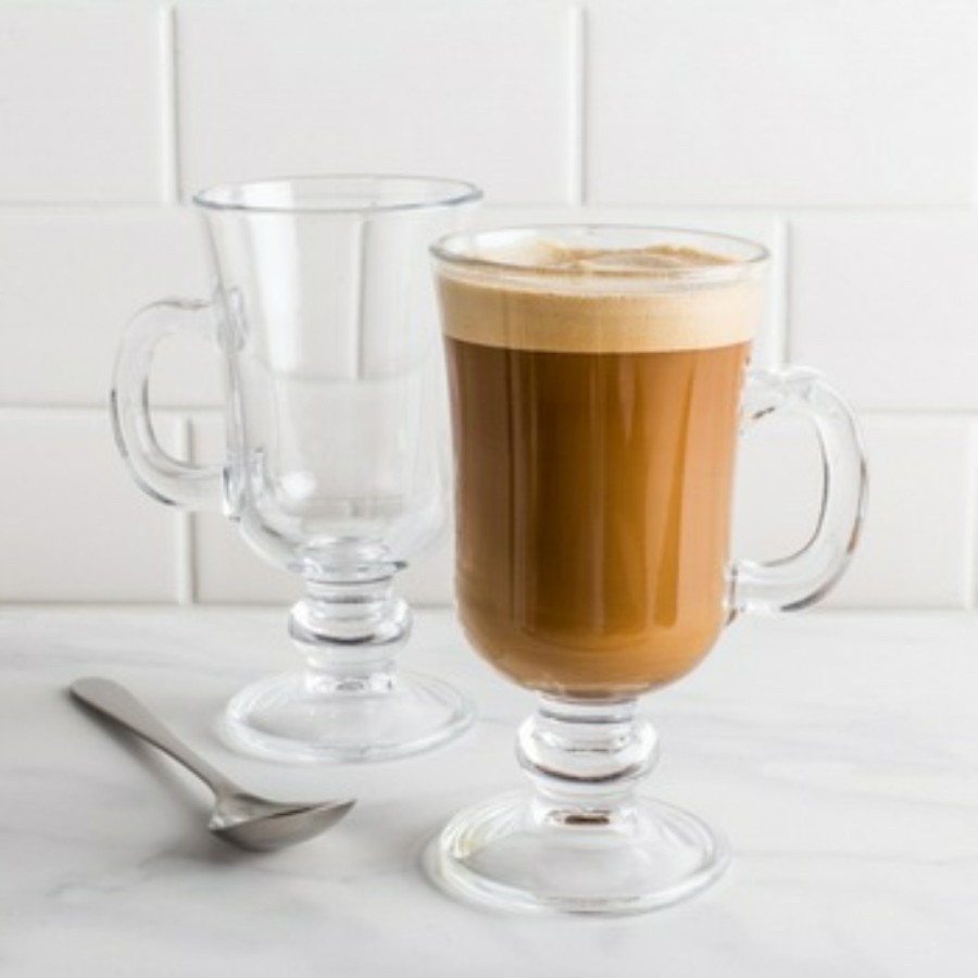 GELAS IRISH 260ml 6 PCS Gelas Kaca Gagang Unik/ Gelas Hotel Cafe Resto/Gelas Cafe