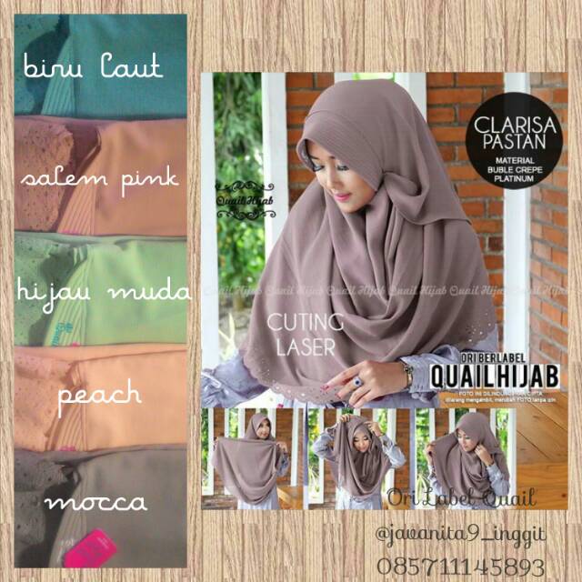 PASMINA INSTAN CLARISA ori QUAIL HIJAB