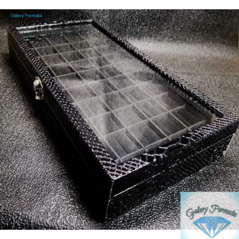 BOX CINCIN - KOTAK BATU AKIK KACA ISI 50 PCS