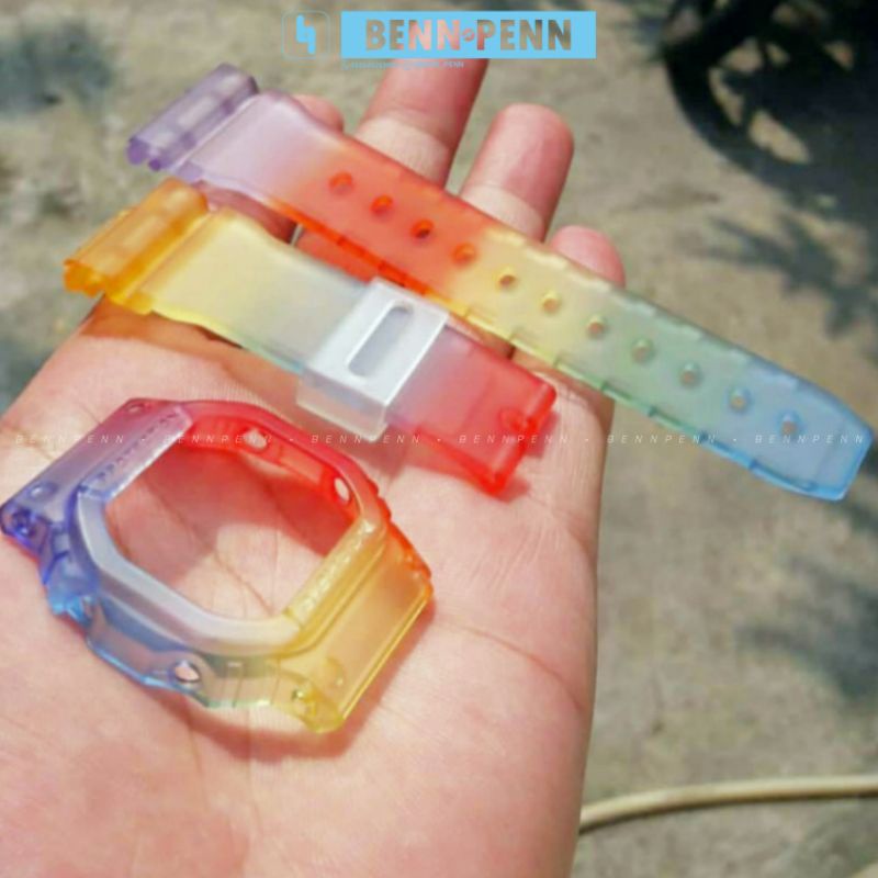 BNB DW 5600 BEZEL STRAP JAM TANGAN CASIO G SHOCK RAINBOW