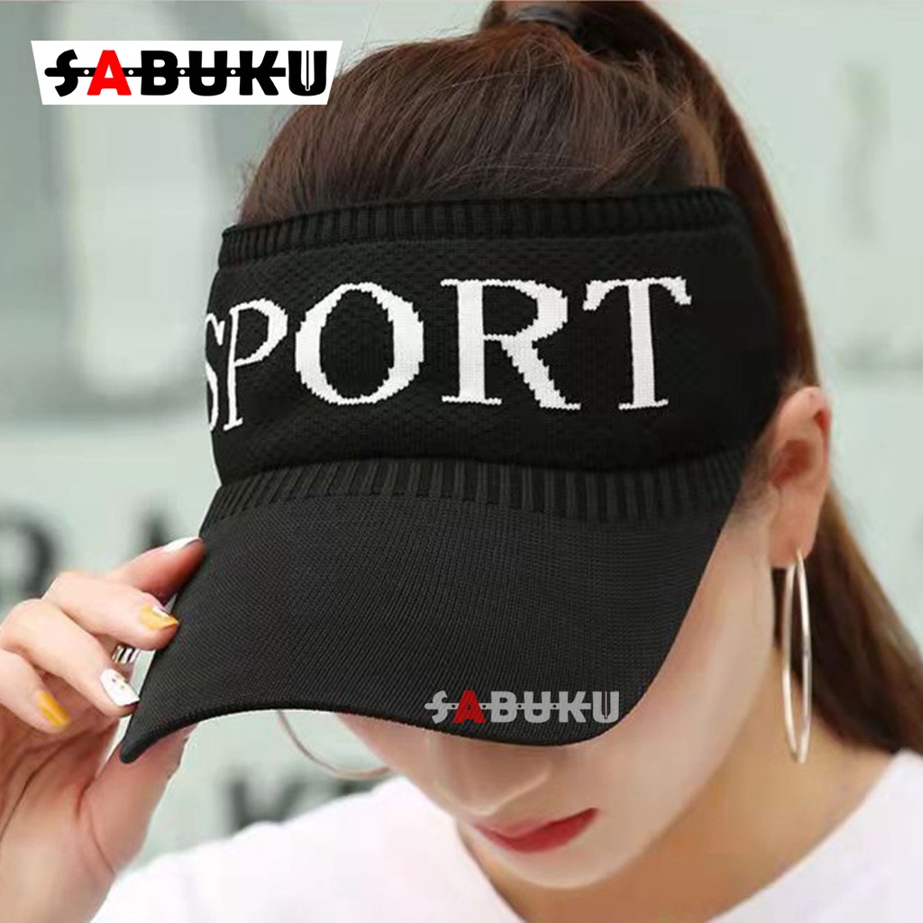 Topi Wanita Knit Visor Sports Baseball Cap Topi Olahraga Rajut Katun Senam Pantai Topi Olahraga Sun Visor Hat Sport -230