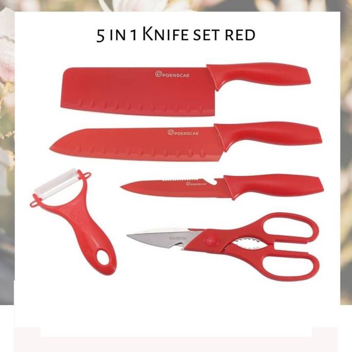 

6 In 1 Kitchen Knife Set / Talenan Pisau Pengupas Gunting Dapur Set
