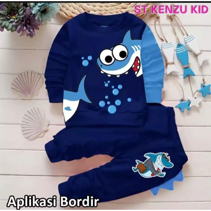 Baju Setelan Katun Cowok Motif Import Laki-Laki Keren Anak Premium Murah setelan baju sweater anak l