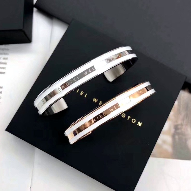 Versi Lebar Gelang Baja Titanium Keramik Tren Fashion Sederhana Pria Wanita Pasangan Unisex Pembukaan Gelang Yang Dapat Disesuaikan