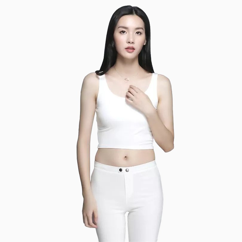 Tanktop Singlet Dalaman Cropped Wanita Gaya Korea - XSHOP Zanna