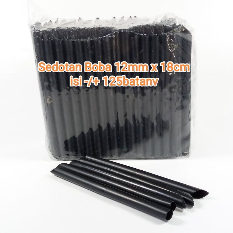 SEDOTAN HITAM BUBBLE NON STERIL 12MM &amp; 8MM X 18CM SEDOTAN BOBA