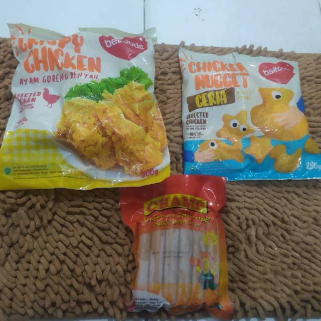 

Paket Campur Hemat (Ayam Goreng , Naget , Sosis)