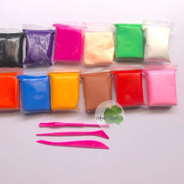 

☄ Super Light Clay china murah 12 warna ➴