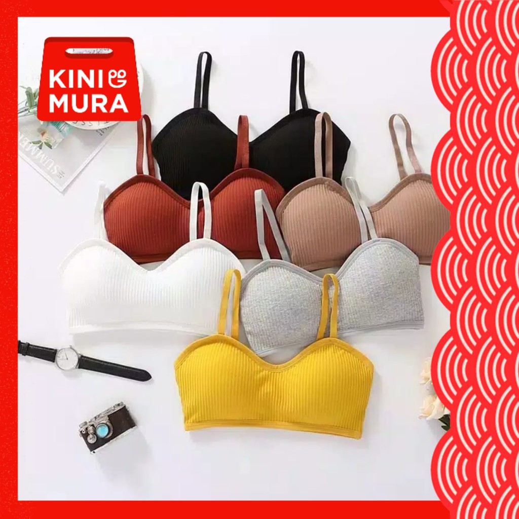 Bra Wanita BH Tanpa Kawat Sport Jumbo Sorex Remaja Tali Crop Top Korea Underwear Bralette Kemben