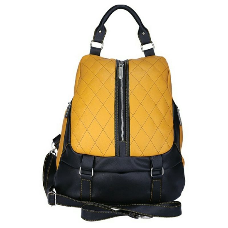 Tas Ransel Wanita Premium CZ-1 Kuning / Tas Kulit Kasual