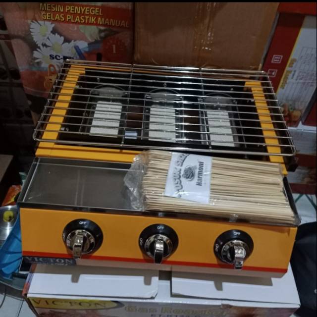 Panggangan / Bakaran Sosis BBQ 3 Tungku Victon Merk Eton