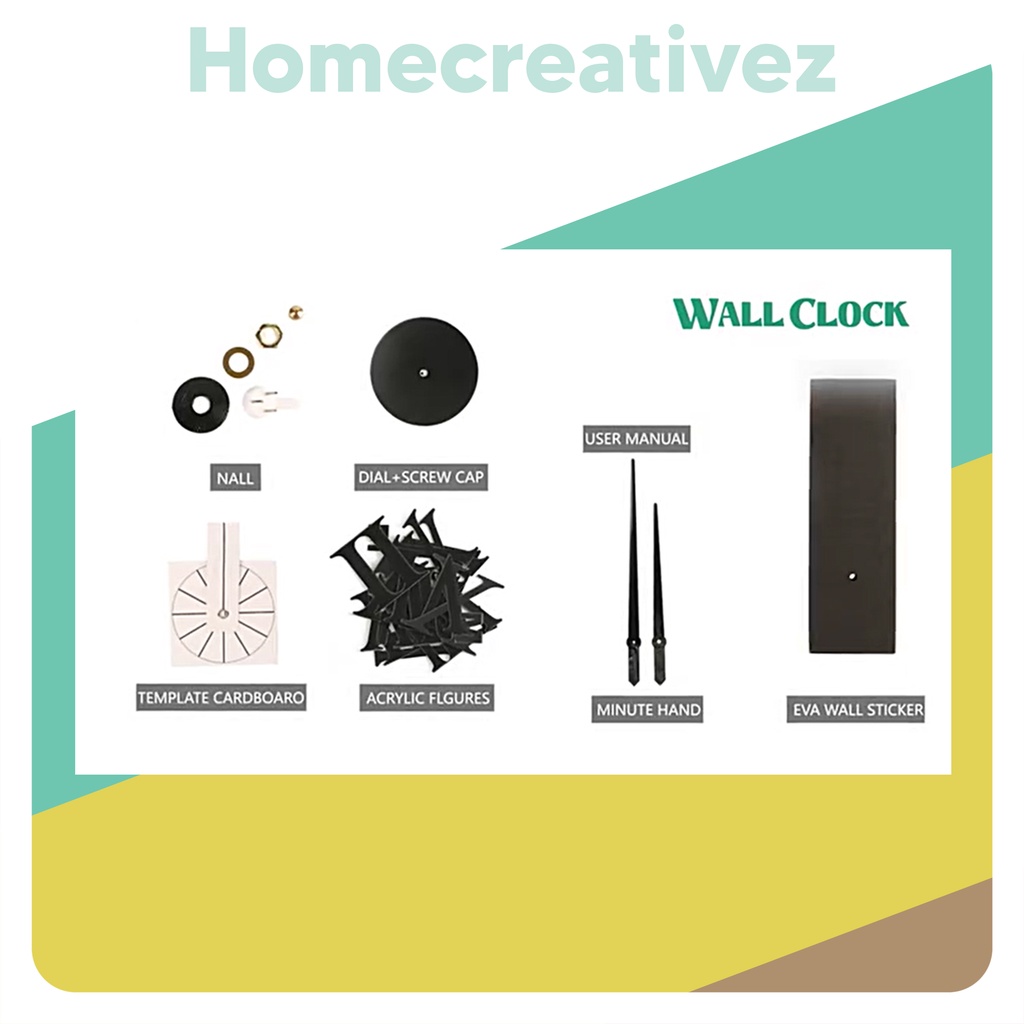 HOME CREATIVE Jam Dinding Besar 3d - Jam Analog - Giant Wall Clock - Jam Dinding Besar DIY - Jam Dinding Modern Minimalis - Jam Dinding Dekorasi