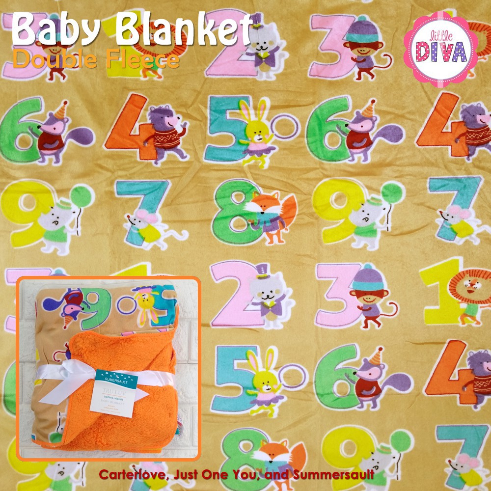 Double Fleece Baby Blanket Boy Girl Selimut Bayi Bolak Balik kado cdf