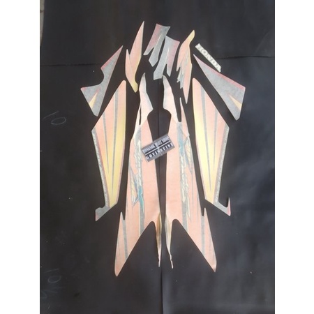 striping stiker sticker lis supra x125 x 125 orange oren 2005 original