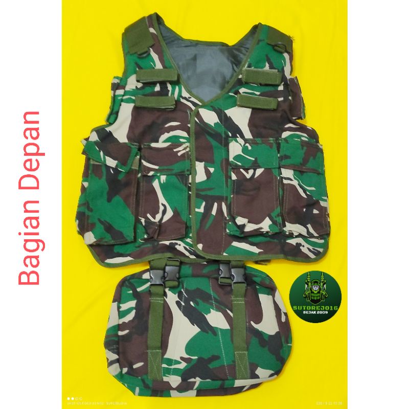 rompi loreng tas selang serbu tempur jatah tni tactical vest with waterbladder