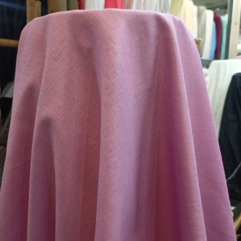 Bahan Kain Katun Linen Lilac