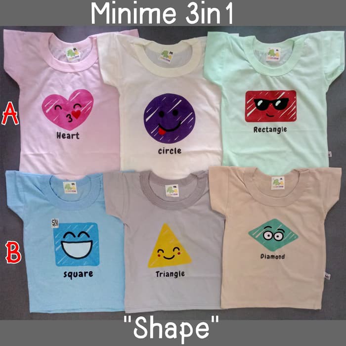 kaos oblong minime per 3pcs SNI