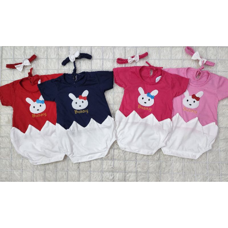 Baju bayi perempuan  jumper + bandana