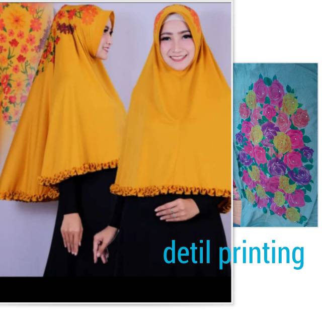 BERGO JUMBO PRINTING. JILBAB INSTAN PRINTING. KHIMAR JUMBO PRINTING