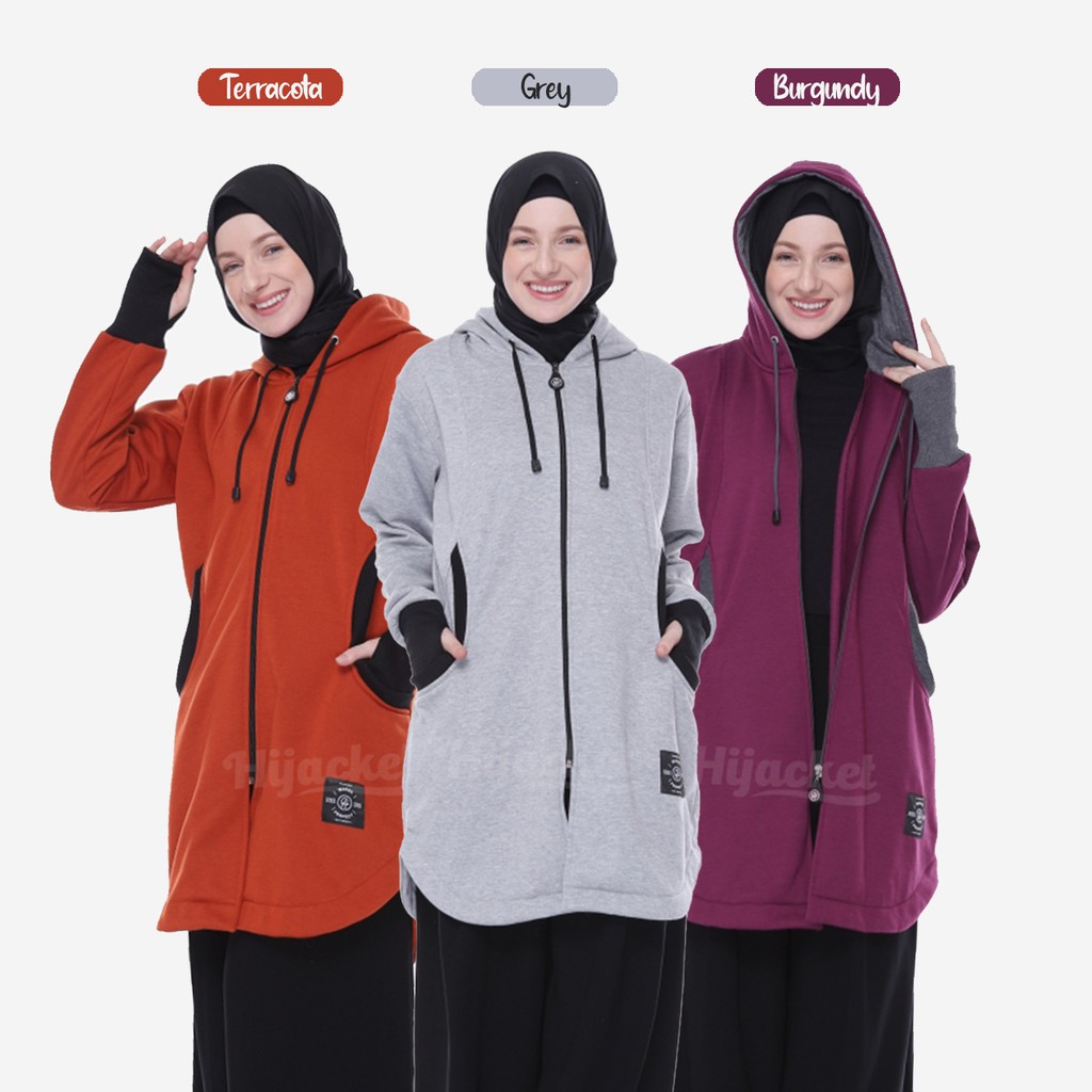 HIJACKET ELEKTRA | HIJAKET JAKET HIJAB PANJANG WANITA MUSLIMAH SYAR'I-2
