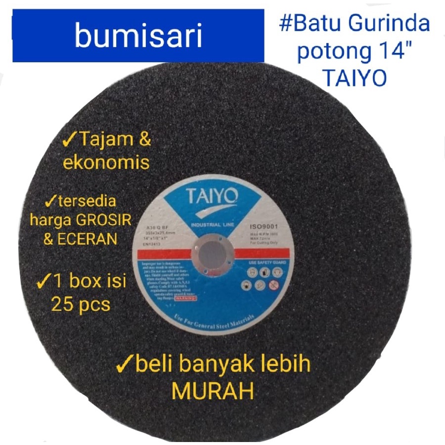 Batu potong Taiyo 14&quot;/ Batu gurinda / Batu potong murah