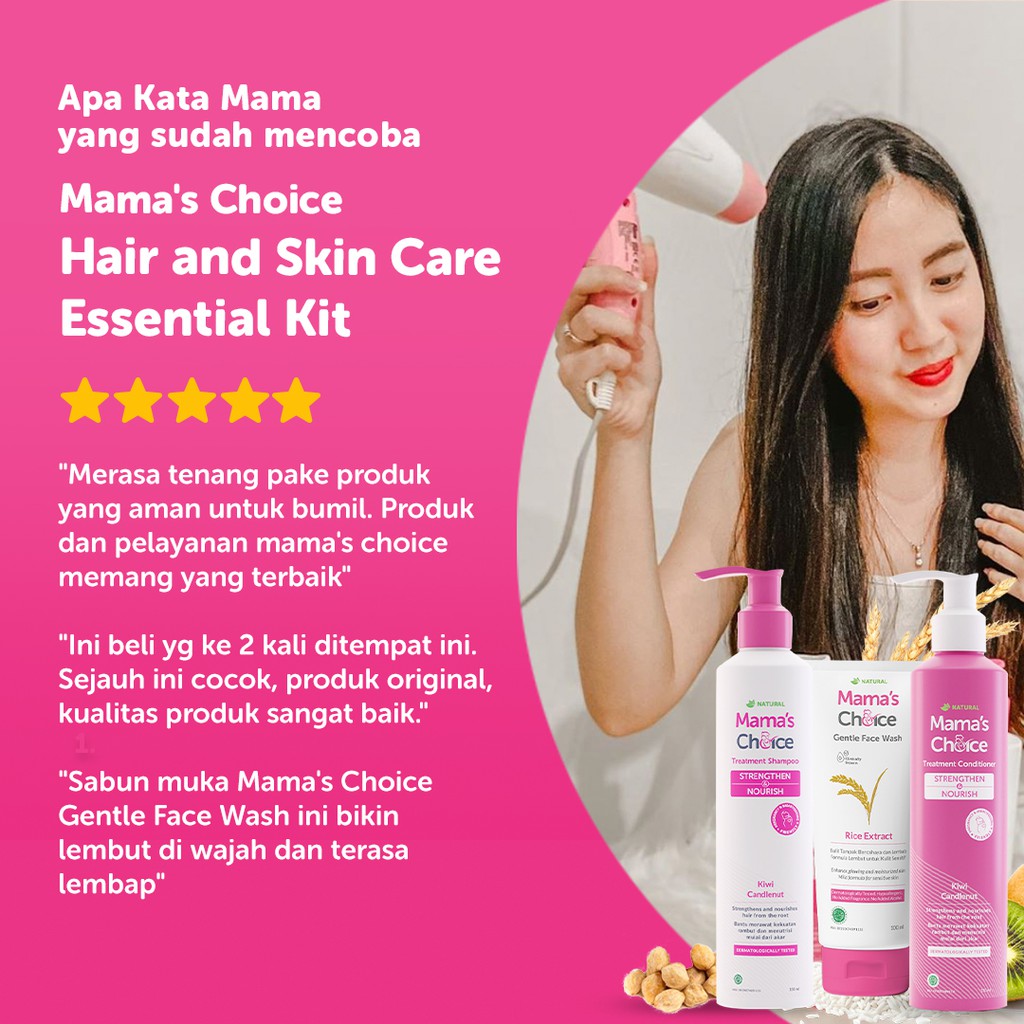 Hair and Skin Care Essential Kit - Paket Perawatan Ibu Hamil dan Menyusui (Face Wash + Shampoo + Conditioner)-4