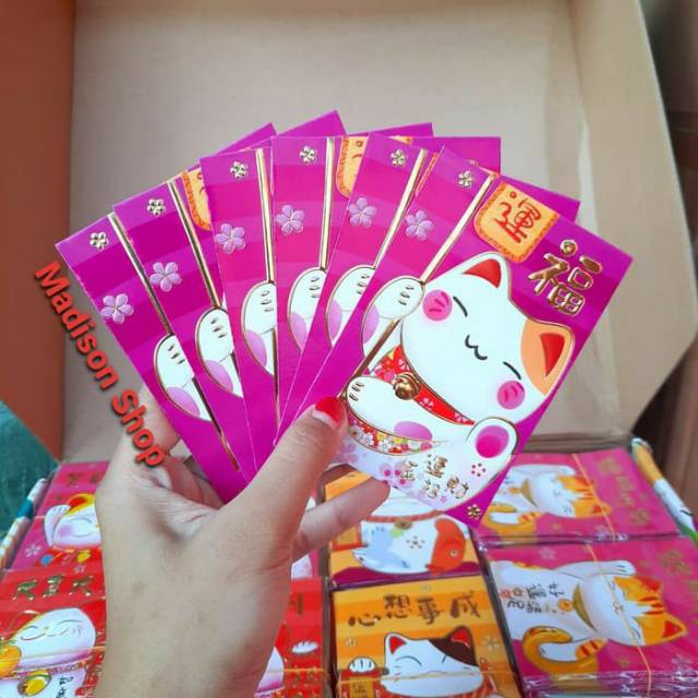 HJQ019 Angpao Kucing Hoki Murah Ampao Fu Imlek Grosir Termurah Parcel