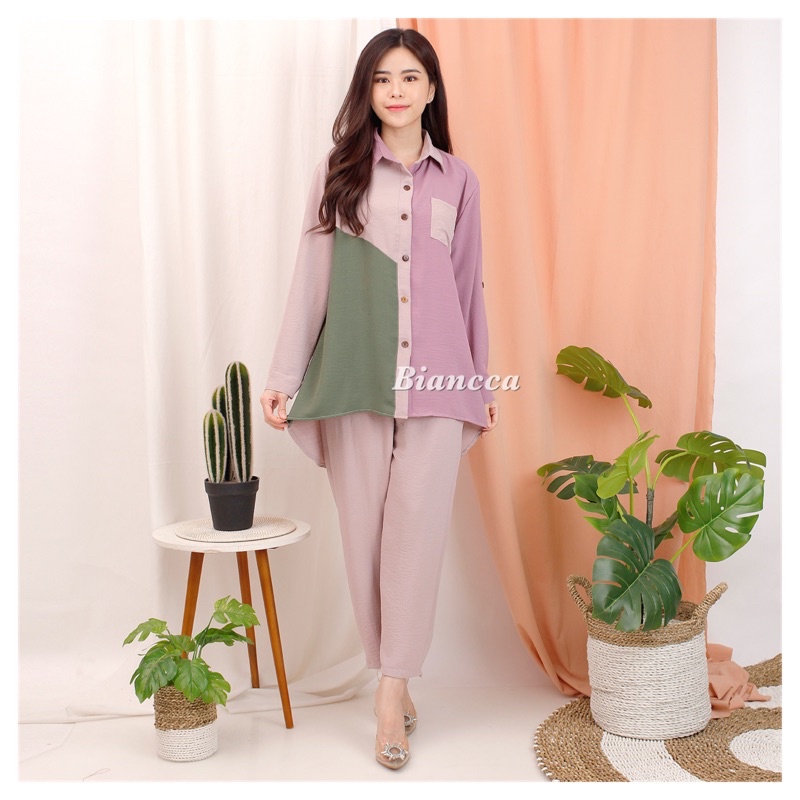 NAGITA SET - STELAN CRINKLE AIRFLOW STELAN KOMBINASI POLOS MUSLIM STELAN XL BIANCCA