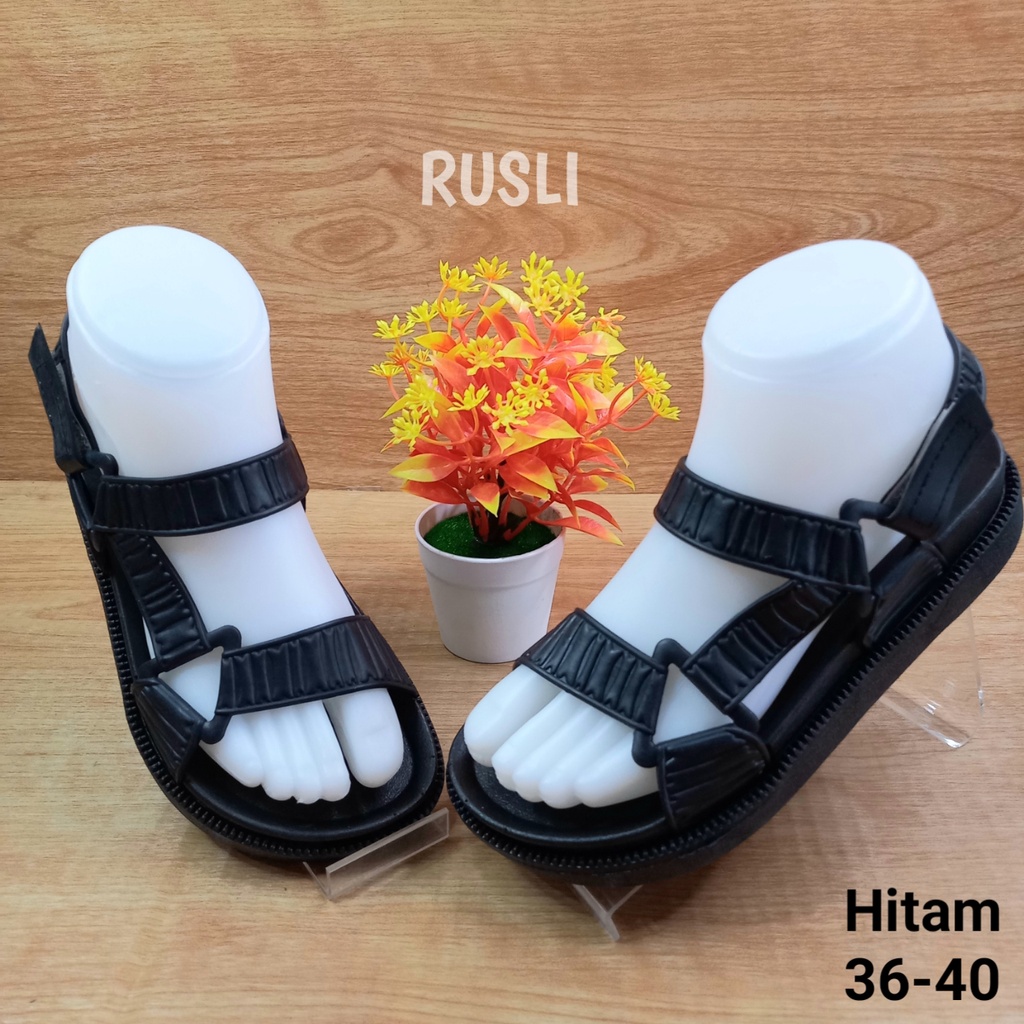 (COD) Sandal Gunung Karet Wanita Tali Perekat Yutu 9101 6