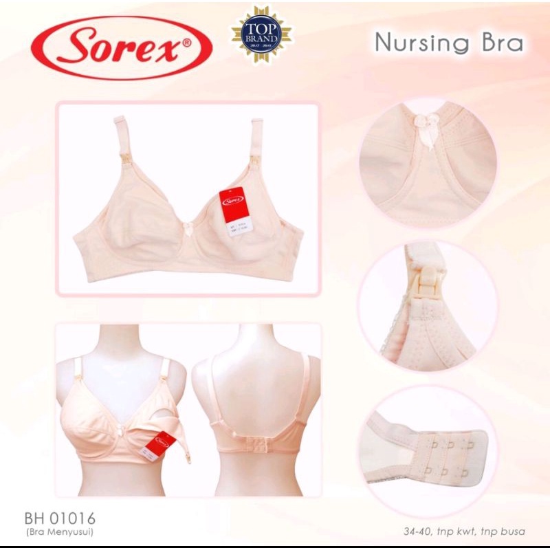 01016 Sorex Bra menyusui Tanpa kawat &amp; Tanpa busa (Cup B)