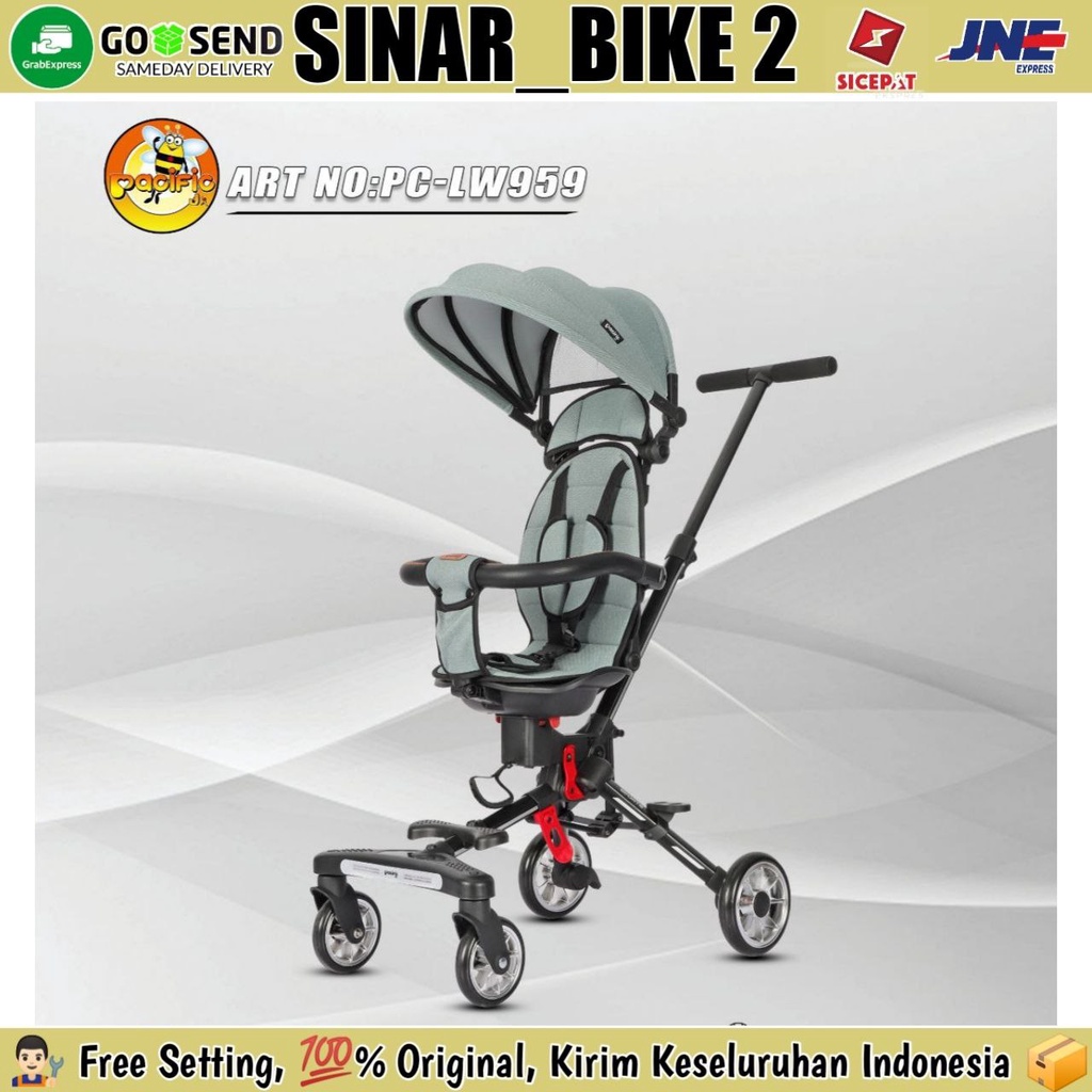 Baby Stroller PACIFIC LW 959 Kursi Putar Bisa Rebahan Kereta Dorong Anak Bayi