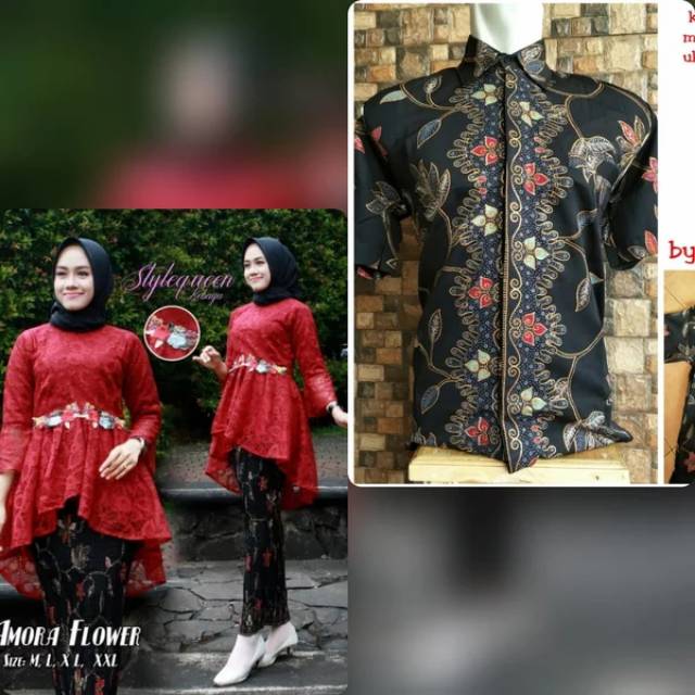 Set kebaya cauple amora brukat trendy