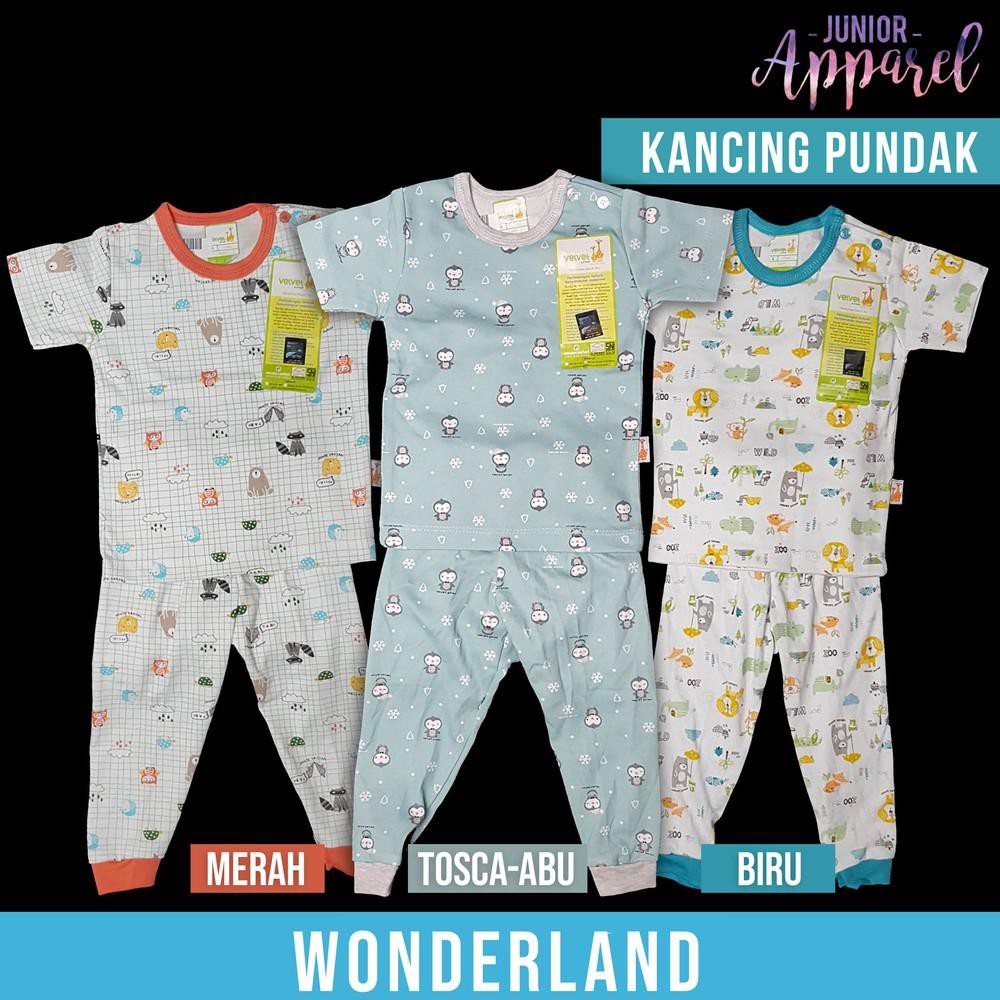 KODE F113 Velvet Junior Wonderland Pendek Panjang Kancing