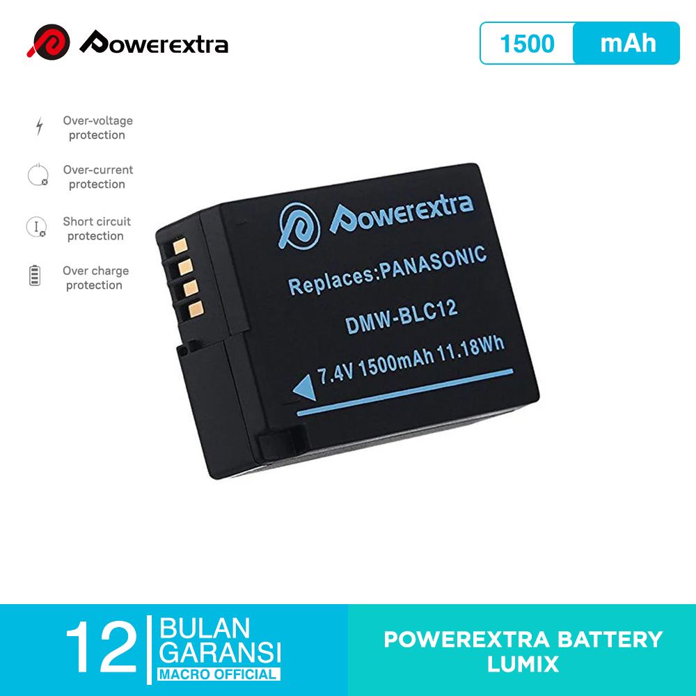 POWEREXTRA Battery Panasonic DMW-BLC12 for DMC-G5 G6 FZ200, FZ1000 ETC