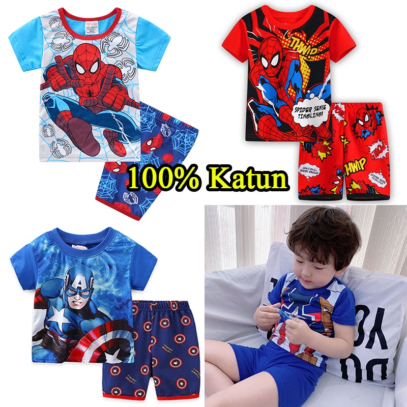 5-7Thn BAJU ANAK LAKI LAKI KEMEJA SUPERHERO SPIDERMAN MINIMALIS FASHION