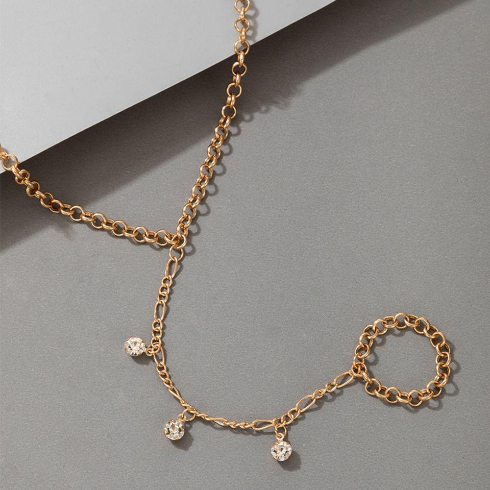 Preva Bintang Liontin Emas Wanita Lebar Jari Cincin Rantai Gelang