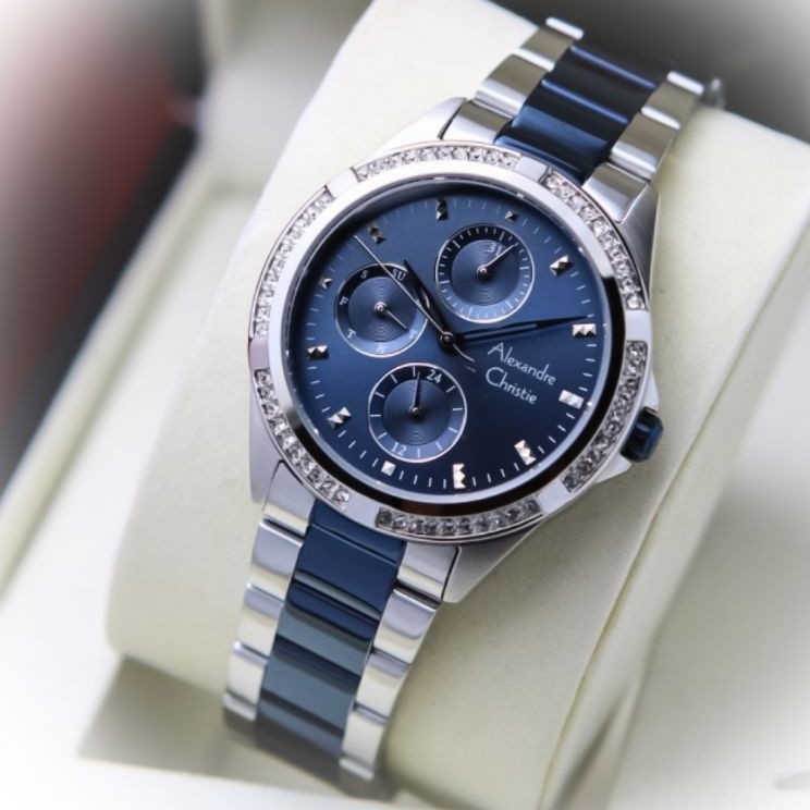 Jam Tangan Wanita Alexandre Christie Ac 2902 Bf Silver Blue Fashion Wanita