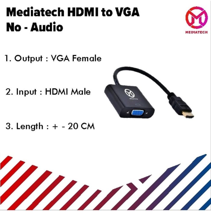 Jual Mediatech Converter Hdmi To Vga Female Hitam Shopee