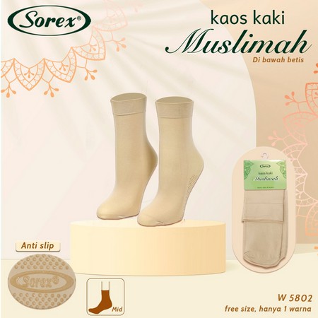 KAOS KAKI MUSLIMAH  BIASA &amp; JEMPOL MEDIUM SOREX W 5802 &amp; W 5808 Women Sock for Muslimah Kaos Kaki Model Muslimah w5802