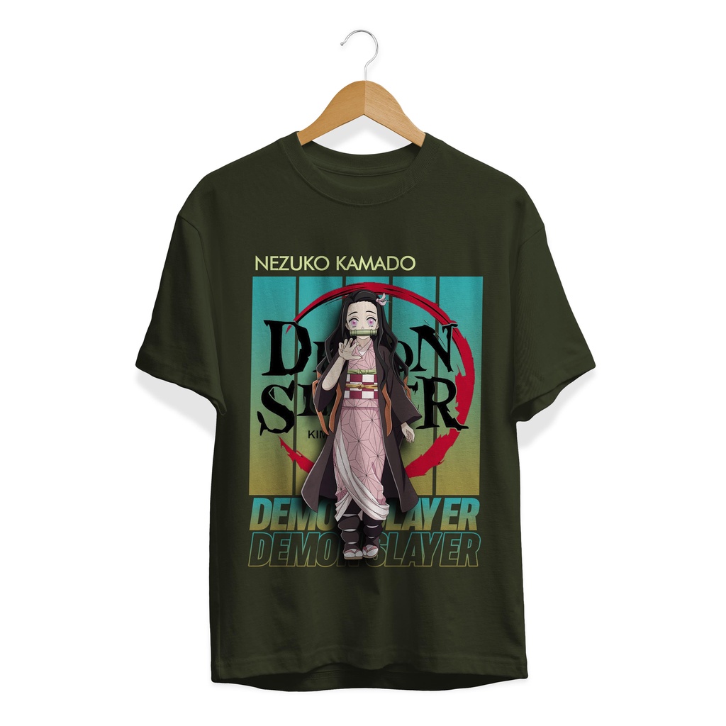 T-SHIRT BAJU KAOS ANIME DEMON SLAYER NEZUKO KAMADO PLASTISOL