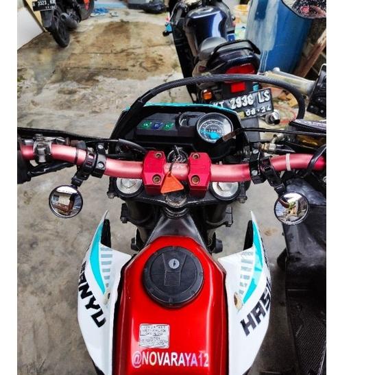 [DISCOUNT RPC93] Kaca Spion Supermoto KLX CRF X-RIDE sepeda motor beatstreet WR jalu cembung bulat l
