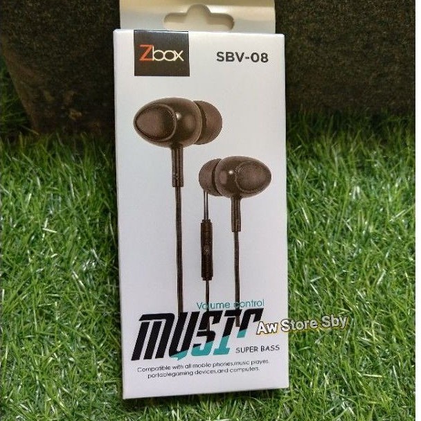 Headset mega bass + volume control EARPHONE BASS STEREO Zbox.[BV-08]