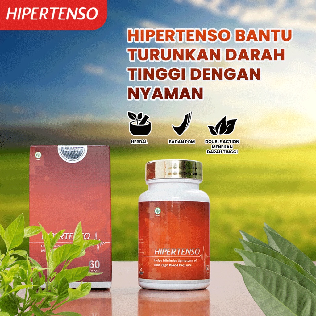 Obat Herbal Darah Tinggi Hipertensi , Penurun Darah Tinggi , Obat Tensi Darah Tinggi , Kolesterol &amp; Asam Urat Ampuh Aman Sudah BPOM - HIPERTENSO