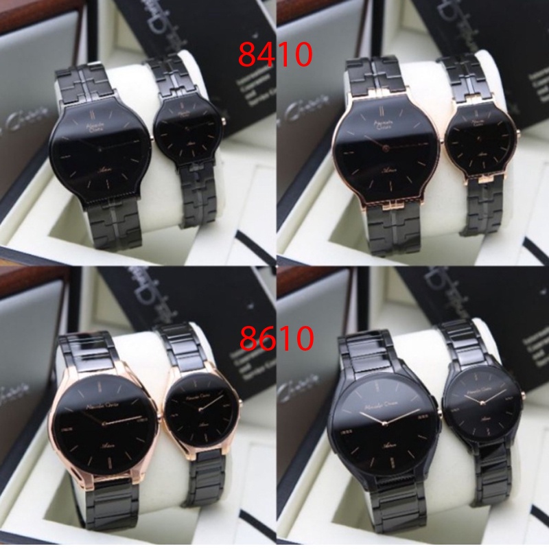 Alexandre Christie AC 8610 8410 Jam Tangan Pria Wanita Couple Pasangan Asteria Rosegold Black Steel 