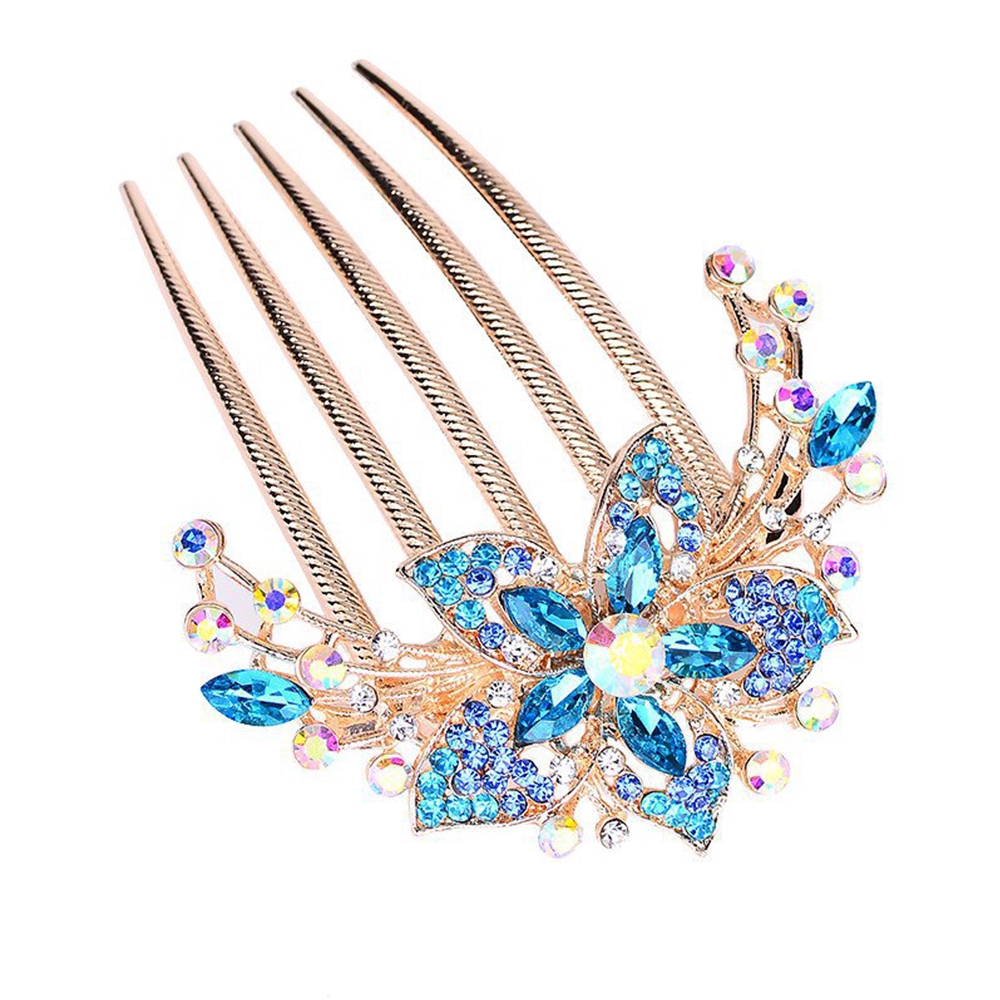 Needway  Fashion Disk Hair Diamond Flower Crystal Crystal Hair Comb