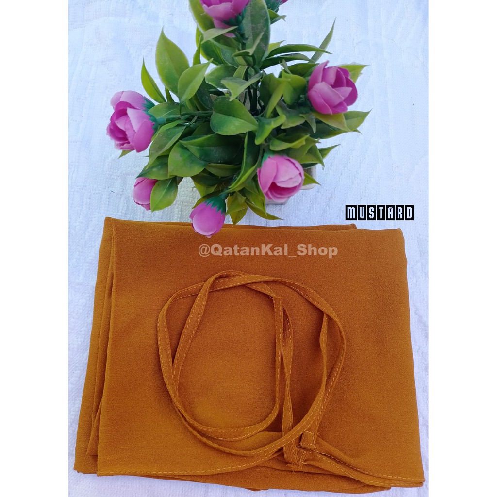 BERGO MARYAM TALI HIJAB INSTAN NON PET BAHAN DIAMOND KERUDUNG JILBAB PREMIUM BAGIAN 1-Mustard