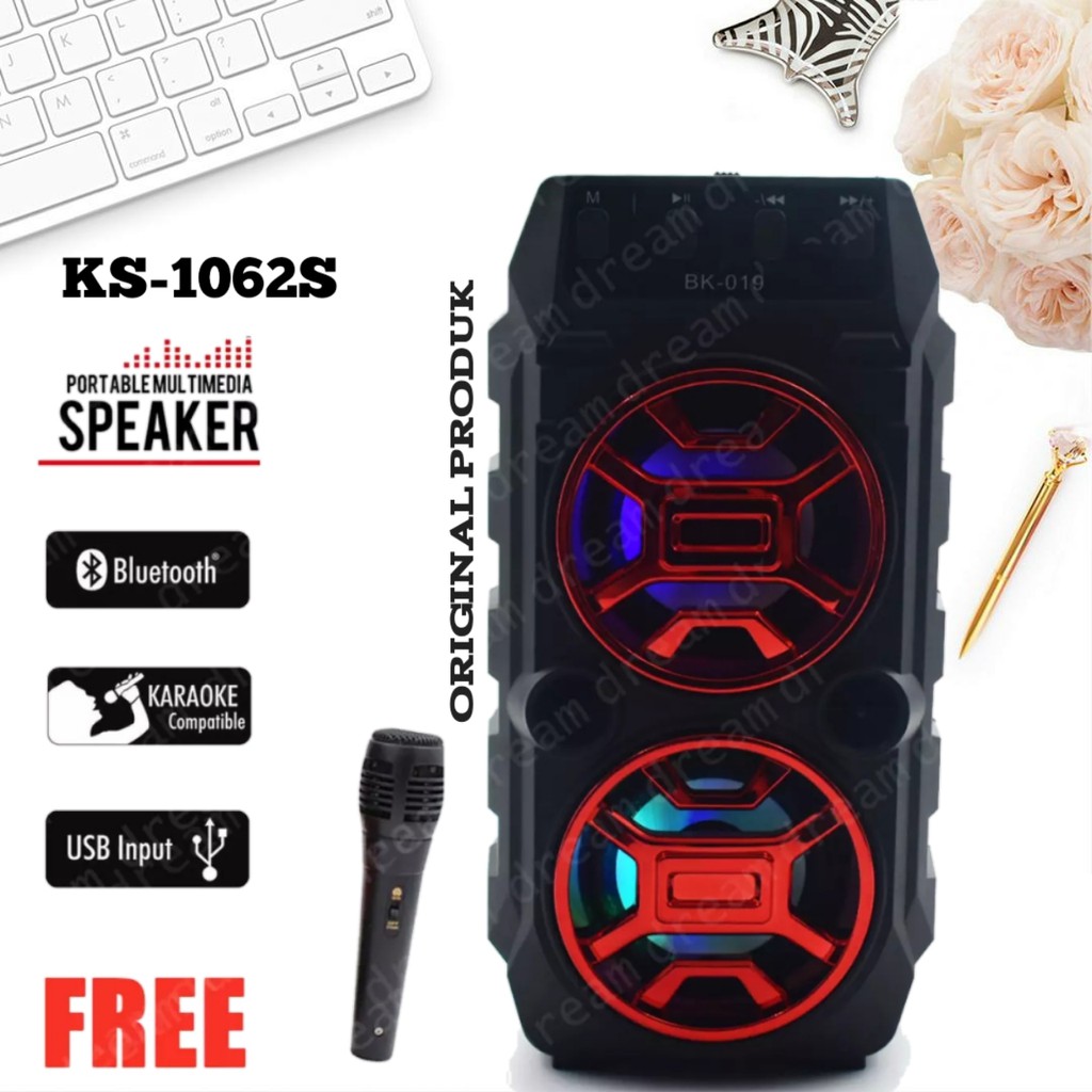 Speaker Bluetooth Wireless Full Set Mic Ori Termurah