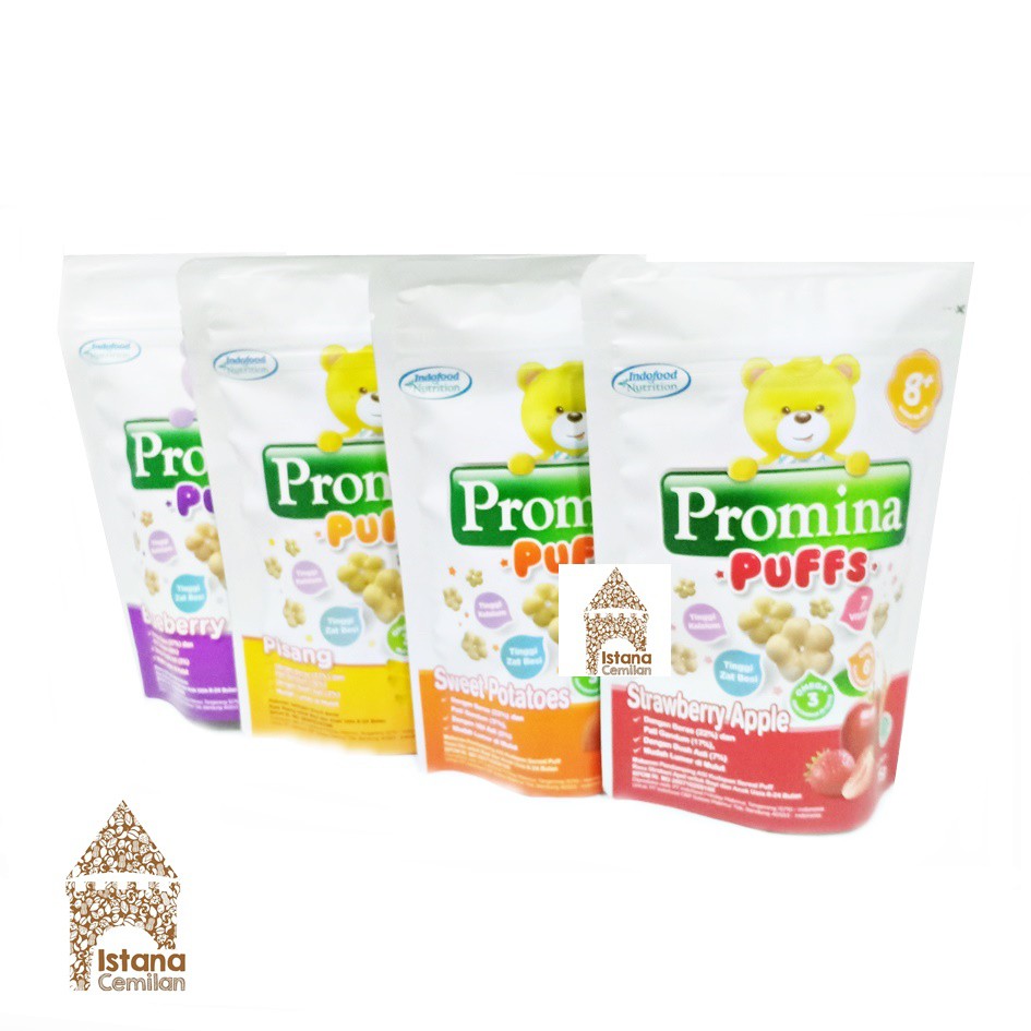 Promina Puffs Snack Cemilan Bayi 8+ Pisang / Blueberry / Strawberry