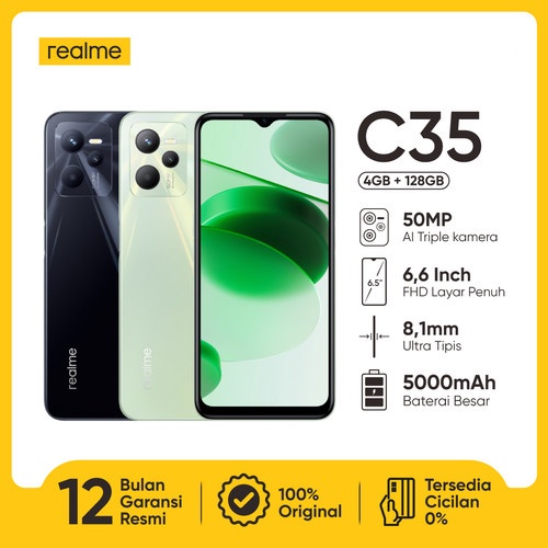 Realme C35 4GB+128GB 8.1mm Ultra Slim 5000mAh Massive Battery 50MP AI Triple Camera